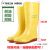 平底白色雨鞋男女厂工作卫生靴养殖场畜牧黄色水鞋水靴可定制 黄色平底高筒 标准码 43