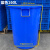 圆桶带盖60大口塑料桶100斤有盖加厚宽口桶50L160L发酵储水桶 60升蓝色约装115于（无盖)