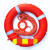 87式救生圈 船用救生圈成人加厚国标塑料实心救生圈JYH 2.5公斤塑料圈30米反光绳和环
