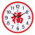 萌依儿带福字的钟钟表挂钟中国红福字客厅卧室挂表电子石英钟的 33-厘-米-红边福字