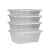 工百利 一次性打包盒 饭盒 长方形塑料餐盒 1200型条纹带盖*20个