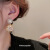 KIE电镀银针锆石花朵圆形珍珠耳环时尚优雅气质耳钉法式小众耳饰 银针-金色(电镀)