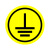 接地标识确保电力地线标签械电器警示贴纸设备安全标志警告标示 黄色接地 10x10cm