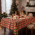 圣诞节桌布桌旗红色绿色格子桌面布拍照氛围感道具圣诞节装 BF68交织爱心 60*120CM【短绒布料】