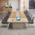 轻奢会议桌长桌简约现代长方形洽谈培训桌大型会议室开会桌椅组合 3.0*1.5带柜