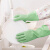 东方红 洗碗手套保暖加绒加长款橡胶防水防寒厨房家务 绿色 均码