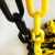 海斯迪克 路锥链条 警示塑料链条 雪糕筒连接件警戒隔离链条 (8mm黄黑-5米) HKA-58