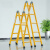 人字梯工程梯子家用加厚折叠伸缩楼梯爬梯多功能工业3米直梯合梯 新品关节梯3.0米(黄颜色)