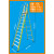 直销高竹围栏平台纤维加厚人字玻璃钢工程扶手绝缘铝网梯 带扶手12级445米含网板轮