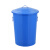 港羿 64L 蓝色 圆形 圆形分类垃圾桶户外大号可回收带轮收纳桶烤漆有盖铁桶小区果皮箱