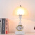 轩之准床头台灯卧室钟表触摸陶瓷可调光灯欧式创意简约书房台灯 金色+按钮开关+5W暖光LED