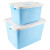 冰禹 塑料带提手收纳箱 加厚杂物整理箱工具储物箱 北欧蓝8+15+27L（3件套） bf-240