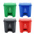 普利赛拉 新国标脚踏垃圾桶 物业环卫分类垃圾桶商用垃圾桶 100L-红色有害垃圾