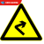 定制订制交通标志牌70三角慢字警示牌限速标牌道路反光标识牌铝板 右急转弯