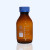 取样瓶 透明茶色棕色带刻度螺口蓝盖试剂瓶密封瓶实验室取样瓶玻璃样品瓶JYH 高硼硅500ml