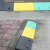 万汇尔橡塑斜坡垫上坡马路牙子路沿坡台阶板汽车爬坡门槛三角斜坡台阶垫 黄色16cm高