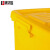 集华世 医疗垃圾箱医院加厚黄色废物周转箱收纳盒器械专用桶【120L带轮】JHS-0412