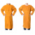 高档牛皮电焊工作服电焊防护衣焊工焊接服牛皮围裙隔热防烫 桔色短款高领长袖 XL