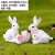 萌依儿动物模型摆件工艺品玩具盆景假鱼缸造景车内装饰品马骆驼兔的 微型羊兔子6个