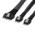 全新24G SlimSAS线SFF8654 8i转2*MiniSAS HD伺服器阵列卡连接线 PCIe40黑色 05m