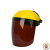灰尘电焊电焊工焊工电浆切割机防护面罩安全帽飞溅脸部头戴式 黄顶黑色屏-F53