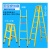 定制适用绝缘人字梯 玻璃钢绝缘梯 电工绝缘关节梯单梯 直梯2/2.5/3/4/5米 人字梯2.5米