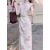 君芳雅（junfangya）清冷感新中式旗袍裙女2024夏季新款提花显瘦收腰气质修身连衣裙女 松苔绿 S
