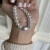 珠惠魅轻奢真多麻色白色珍珠贝母扣手链小众精致女生手串 8mm灰珍珠15-16cm净手围
