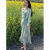 蒂洛缇娜夏季半夏山茶法式碎花设计感小飞袖显瘦中长款收腰气质连衣裙 针织开衫 S