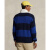 拉夫劳伦（POLO RALPH LAUREN）男士条纹棉质橄榄球毛衣针织衫时尚男装上衣立领15890557 Royal Combo XS