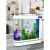 贝拉缘头鱼缸客厅家用中型水族箱玻璃1.2米1.5米生态落地屏风鱼缸 A款长1米白色现货