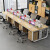 BSVYOUNG 办公桌椅组合多人工位员工电脑桌商业办公桌 双人位白浅胡桃+2柜