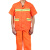 夏季短袖环卫工作服套装透气清洁公路养护工人物业保洁反光安全服 薄款水洗棉材质-175码全橘色上衣