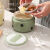 OIMG陶瓷保鲜盒食品级微波炉ins创意波点手提保鲜碗带盖泡面碗可加热 少女粉波点-小号 0ml