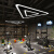 三角形吊灯LED造型灯创意办公室健身房灯网咖商场超市工业防风灯具 实心-黑框-边长45cm-冰蓝光