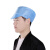 米囹适用帽无尘帽防尘帽子蓝色白色小工帽车间工作帽披肩厨师帽劳保 小工帽蓝色
