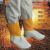牛皮电焊护脚护腿:耐高温防烫套袖:防护脚套:焊接隔热脚盖: 双色长17厘米魔术粘扣护脚盖