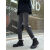 EXRP牛仔裤男韩版修身小脚铅笔裤学生青少年西裤版型款春秋季直筒痞帅 黑灰色 28 95~100斤可穿
