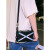 袋鼠（KANGAROO）单肩包男士包包小包欧美时尚休闲反光定型包男款硬壳包斜挎包男生 黑链条