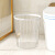 铸固 透明垃圾桶 家用大号卫生间圆口厨房纸篓客厅ins风高颜值加厚收纳 小号透明白