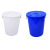 赫思迪格 大号圆形塑料桶 大容量水桶带盖 60L蓝色带盖 JG-1809