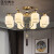 欧普灯新中式全铜吊灯家用山水画大气卧室餐厅中国风禅意酒店 8头吸顶-三色变光