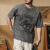 Lee Cooper潮牌印花短袖t恤男士衣服夏季2024新款半袖大码美式重磅男装体恤 黑色 XL码