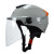 YEMA野马安全头盔3C认证电动车摩托车头盔男女夏季防晒半盔新国标 珍珠白茶镜