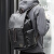 酷奇袋鼠 KQ潮牌皮质男生背包双肩包书包男款旅行包男士个性皮包防水电脑包包 黑色