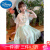 迪士尼（Disney）女童汉服连衣裙夏装2024新款儿童洋气女孩中国风夏季短袖公主裙子 粉色 110cm