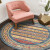 红鹤美式复古圆形地毯客厅卧室床边地毯北欧简约土耳其风可水洗地毯 美式05 100cm直径(升级耐磨款可机洗)