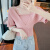 派萱图假两件性感露肩短袖T恤女夏2024年夏季新款时尚小衫显瘦薄款上衣 粉红色 S 80-95斤