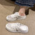 百丽女2024年最新款网红爆款2024年夏季新款薄款网面透气小白鞋女鞋子百 白色 35