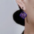 VZVP高贵紫色方块水晶耳环大气精致名媛耳饰感复古银针耳钉女送女友 紫色 锆石耳环
